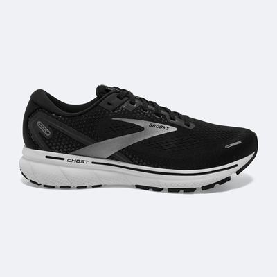 Women's Brooks Ghost 14 Running Shoes Black/White/Silver | USA83976