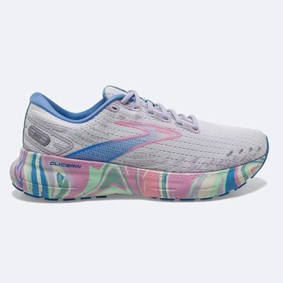 Women's Brooks Glycerin 20 Road Running Shoes White/Purple/Pink | USA56207