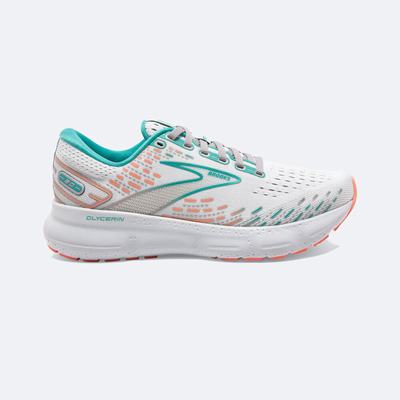 Women's Brooks Glycerin 20 Road Running Shoes Grey/Coral | USA87609