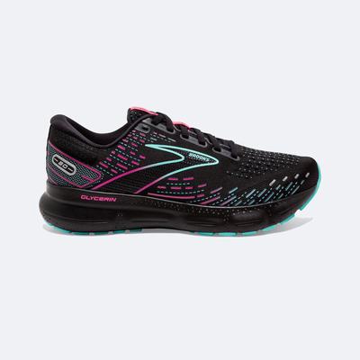 Women's Brooks Glycerin 20 Running Shoes Black/Blue Light/Pink | USA38401