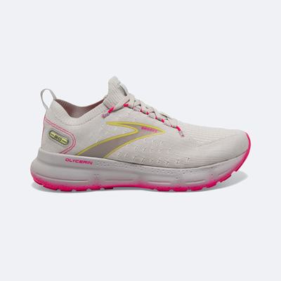 Women's Brooks Glycerin StealthFit 20 Road Running Shoes Grey/Yellow/Pink | USA20371