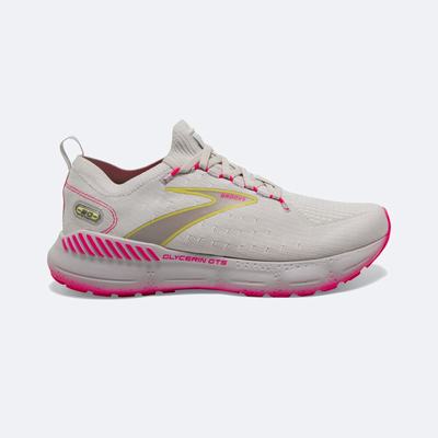 Women's Brooks Glycerin StealthFit GTS 20 Road Running Shoes Grey/Yellow/Pink | USA94512