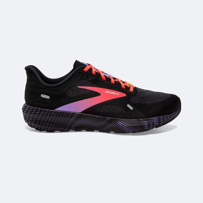 Women's Brooks Launch 9 Road Running Shoes Black/Coral/Purple | USA87516