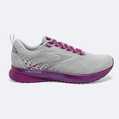 Women's Brooks Levitate 5 Road Running Shoes Grey/Lavender | USA31764