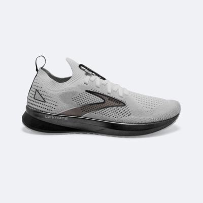 Women's Brooks Levitate StealthFit 5 Road Running Shoes White/Grey/Black | USA07814