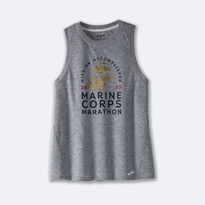 Women's Brooks MCM22 Distance Graphic Tanks Grey | USA94873