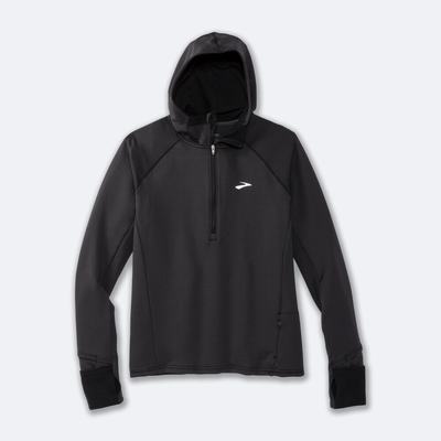 Women's Brooks Notch Thermal 2.0 Hoodies Black | USA06893