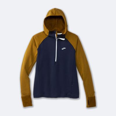 Women's Brooks Notch Thermal 2.0 Hoodies Olive/Navy/Blue | USA39578