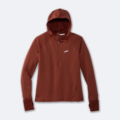 Women's Brooks Notch Thermal 2.0 Hoodies Copper | USA80459