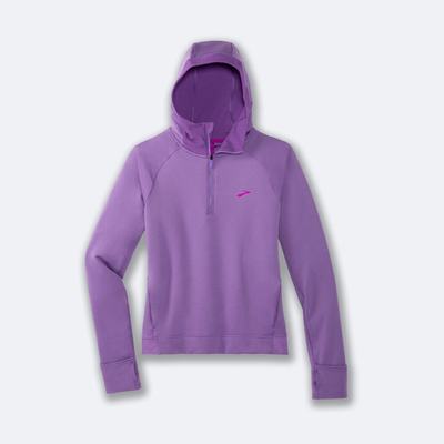 Women's Brooks Notch Thermal Hoodies Purple | USA38196