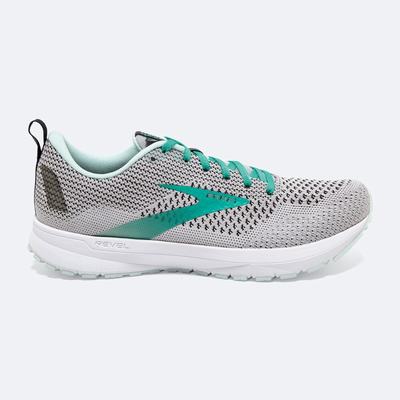 Women's Brooks Revel 4 Road Running Shoes Grey/Light Turquoise/Black | USA46750