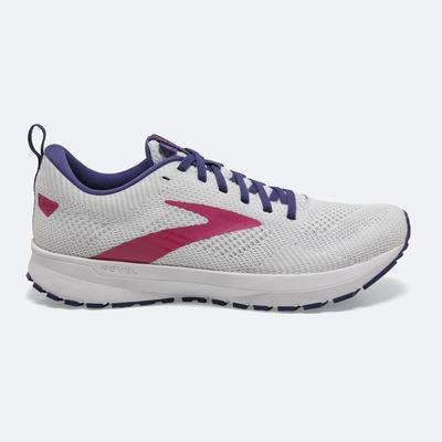 Women's Brooks Revel 5 Road Running Shoes White/Navy/Pink | USA64037