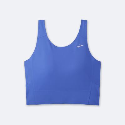 Women's Brooks Run Within Crop Tanks Blue/Gold | USA64217