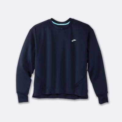 Women's Brooks Run Within Sweatshirts Navy | USA64190