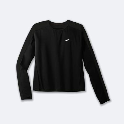 Women's Brooks Sprint Free Long Sleeve 2.0 T-Shirts Black | USA46278