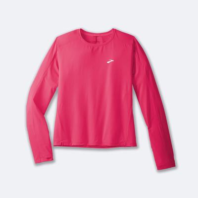 Women's Brooks Sprint Free Long Sleeve 2.0 T-Shirts Pink | USA80359