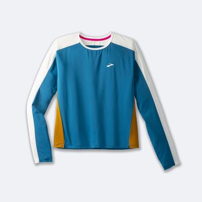 Women's Brooks Sprint Free Long Sleeve 2.0 T-Shirts Blue | USA89127