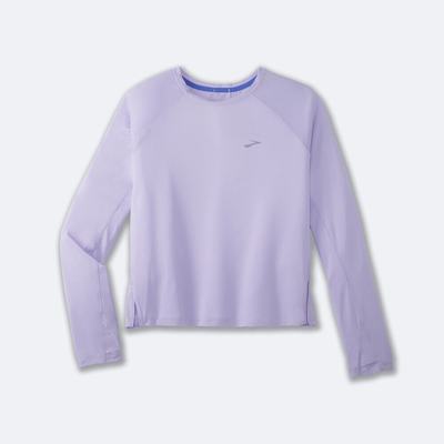 Women's Brooks Sprint Free Long Sleeve T-Shirts Purple Grey | USA93165