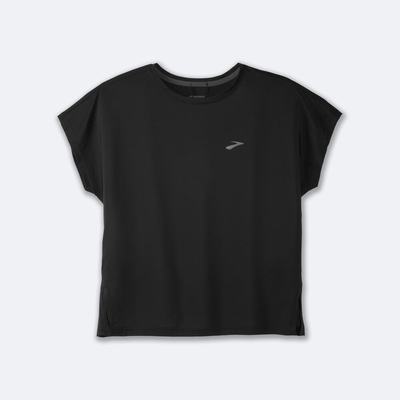 Women's Brooks Sprint Free Short Sleeve T-Shirts Black | USA94063