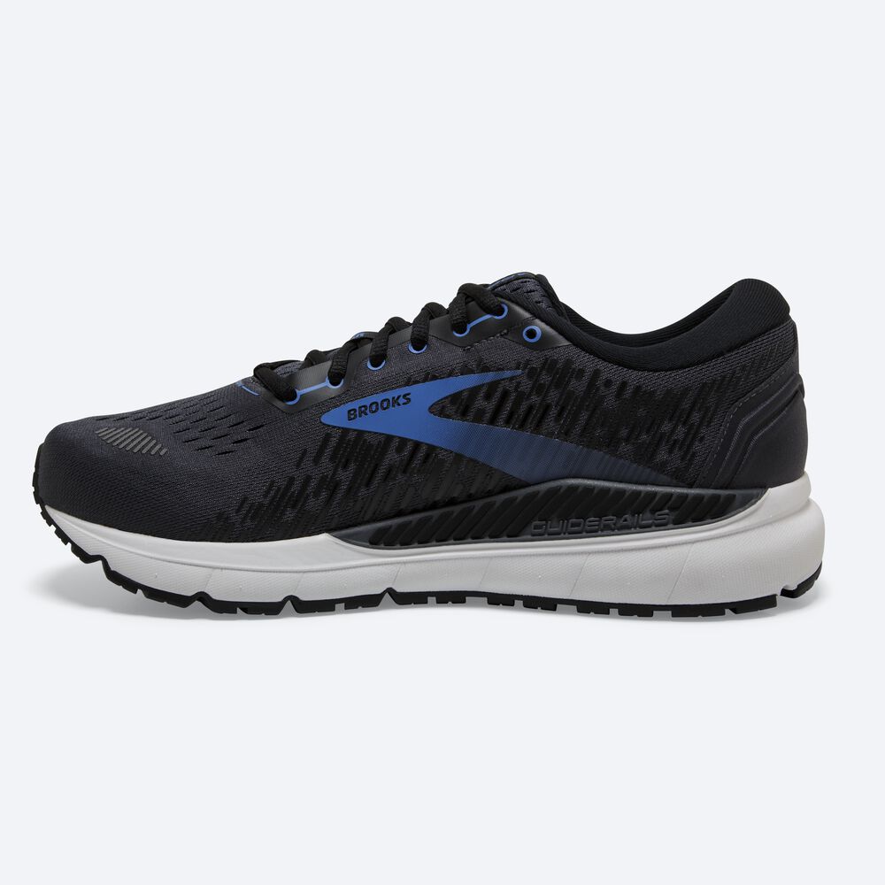 Men's Brooks Addiction GTS 15 Road Running Shoes Black/Blue | USA92083