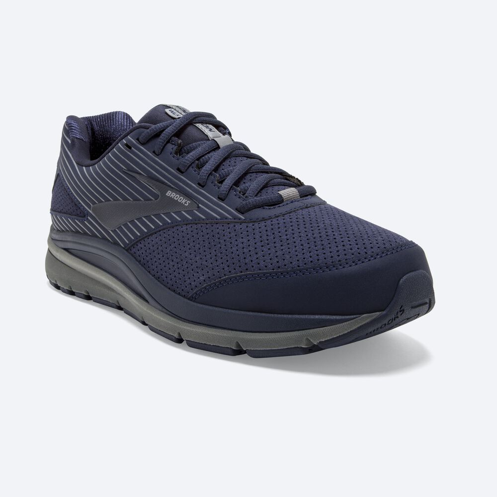 Men's Brooks Addiction Walker Suede Walking Shoes Navy | USA76950