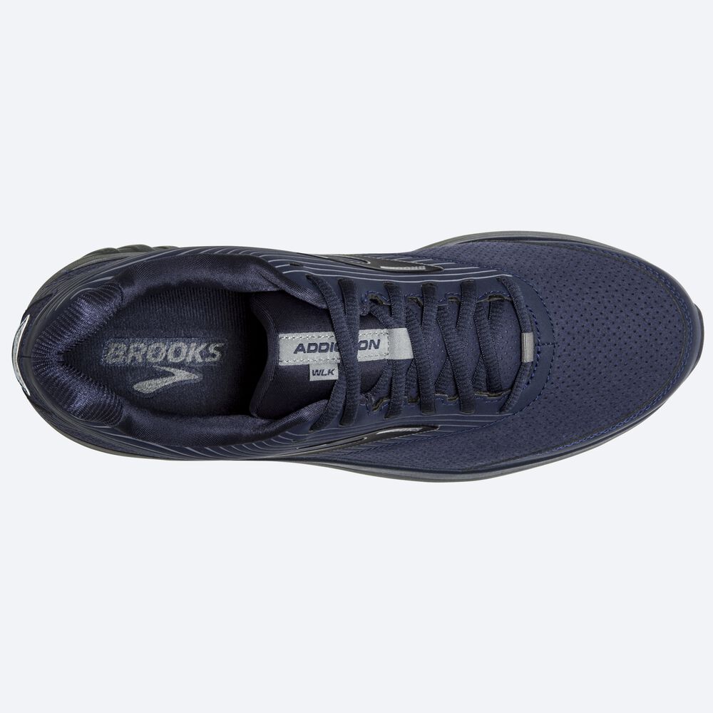 Men's Brooks Addiction Walker Suede Walking Shoes Navy | USA76950