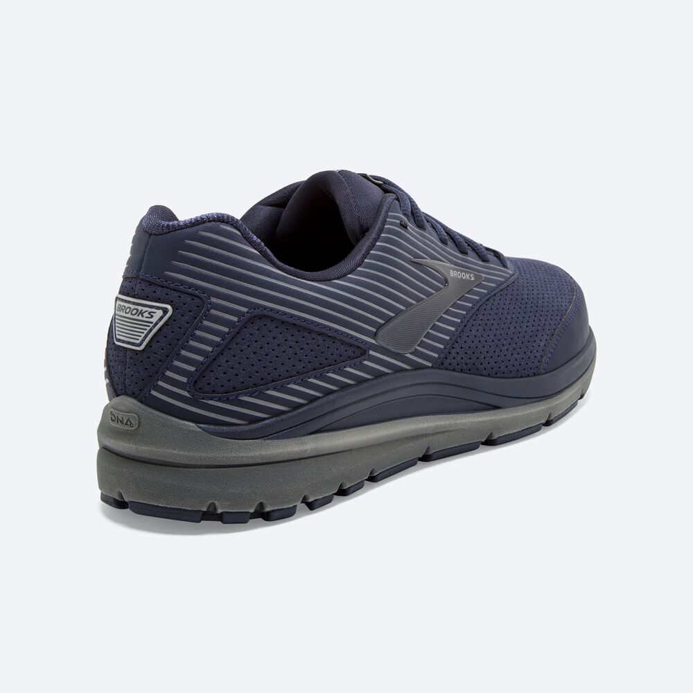 Men's Brooks Addiction Walker Suede Walking Shoes Navy | USA76950