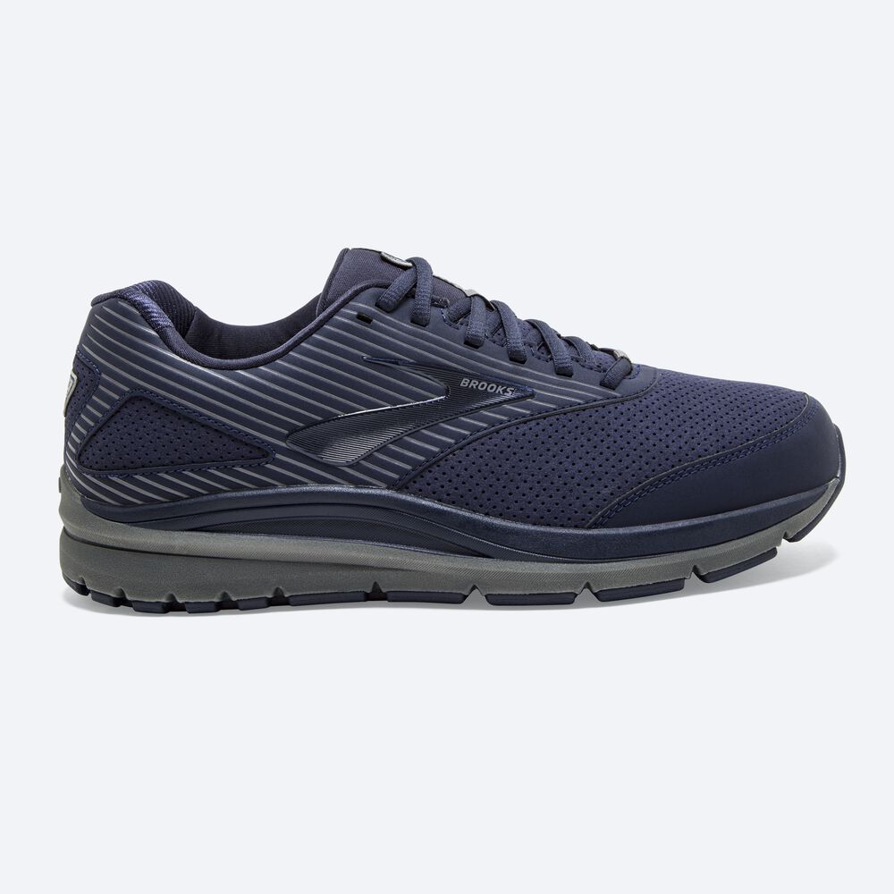 Men\'s Brooks Addiction Walker Suede Walking Shoes Navy | USA76950