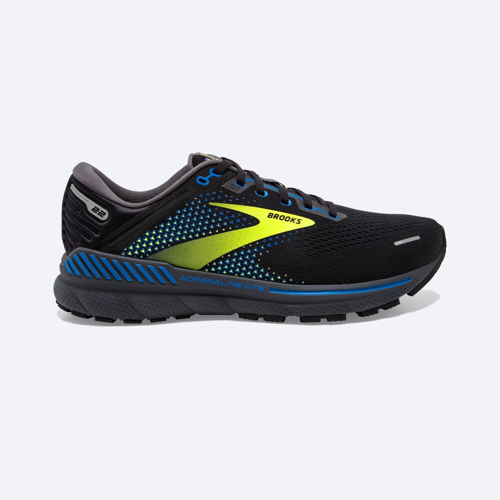 Men\'s Brooks Adrenaline GTS 22 Road Running Shoes Black/Blue | USA01534