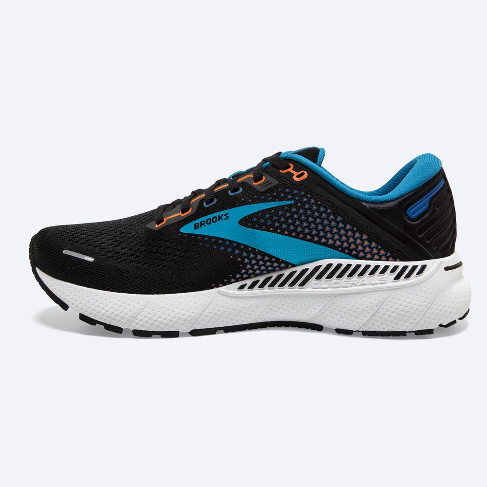 Men's Brooks Adrenaline GTS 22 Road Running Shoes Black/Blue/Orange | USA04763