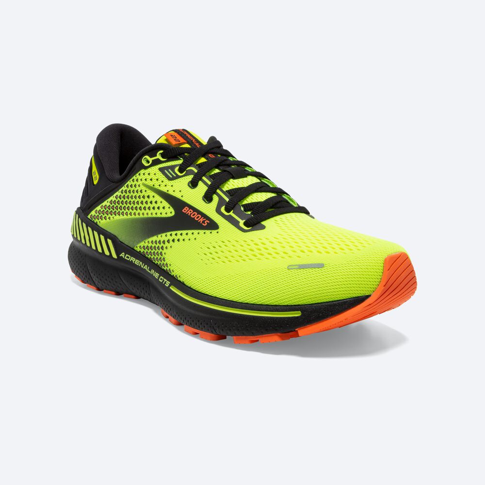 Men's Brooks Adrenaline GTS 22 Road Running Shoes Yellow/Black | USA30516