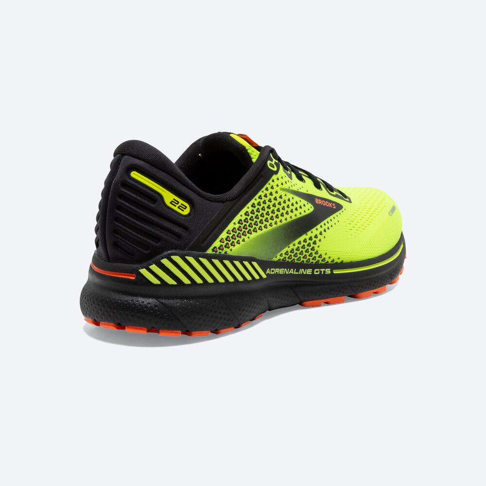 Men's Brooks Adrenaline GTS 22 Road Running Shoes Yellow/Black | USA30516