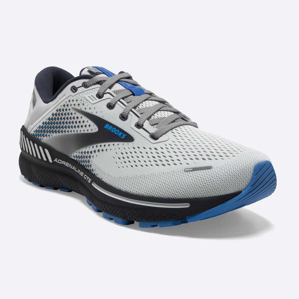 Men's Brooks Adrenaline GTS 22 Road Running Shoes Grey/Blue | USA57016