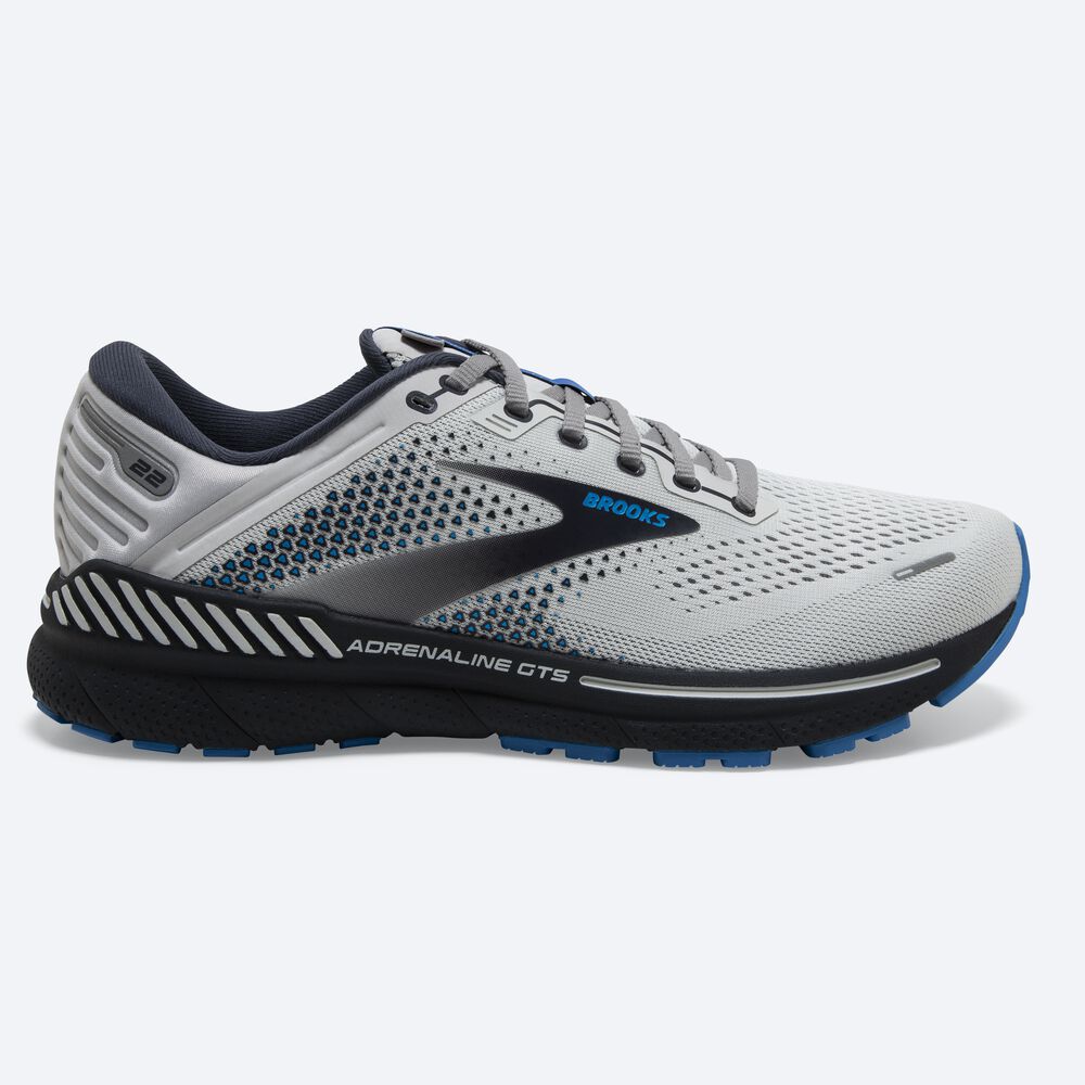 Men\'s Brooks Adrenaline GTS 22 Road Running Shoes Grey/Blue | USA57016