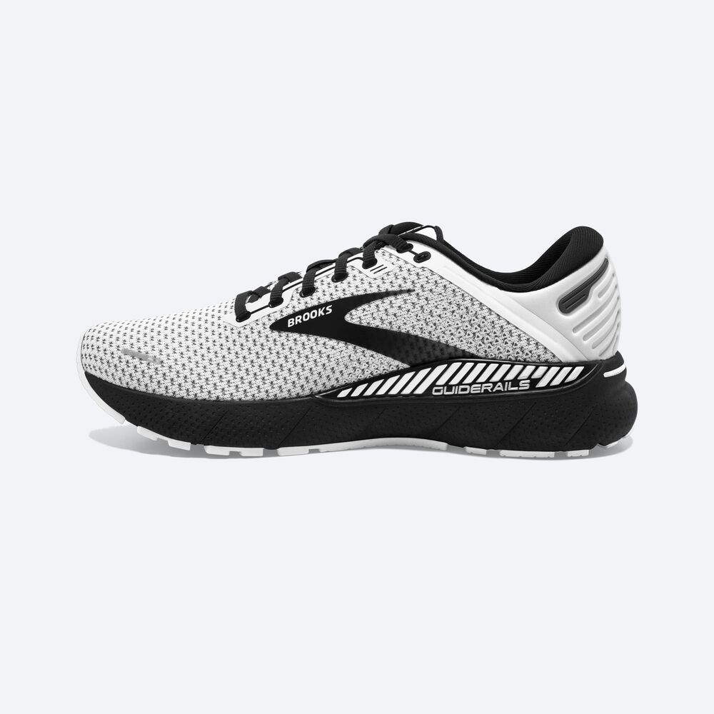 Men's Brooks Adrenaline GTS 22 Road Running Shoes White/Grey/Black | USA63480