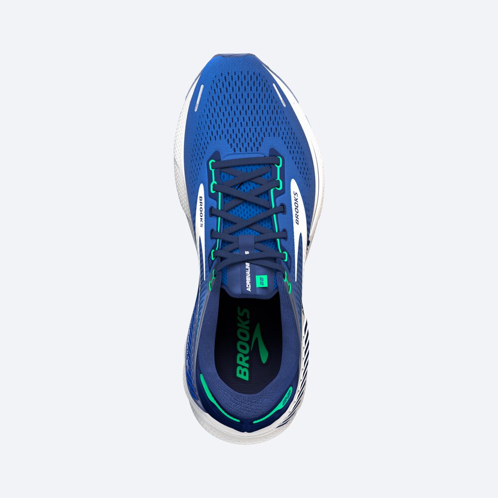 Men's Brooks Adrenaline GTS 22 Road Running Shoes Blue/Green | USA76180