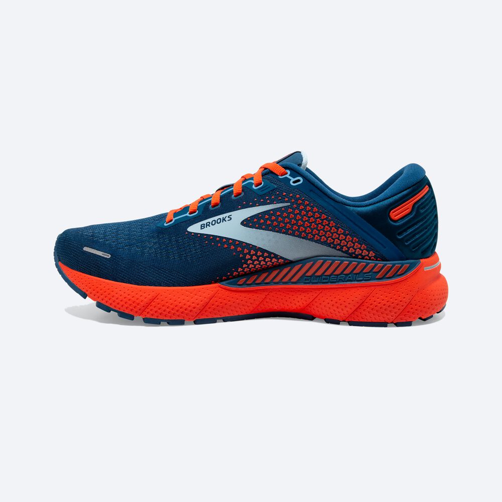 Men's Brooks Adrenaline GTS 22 Road Running Shoes Blue/Light Blue/Orange | USA80214