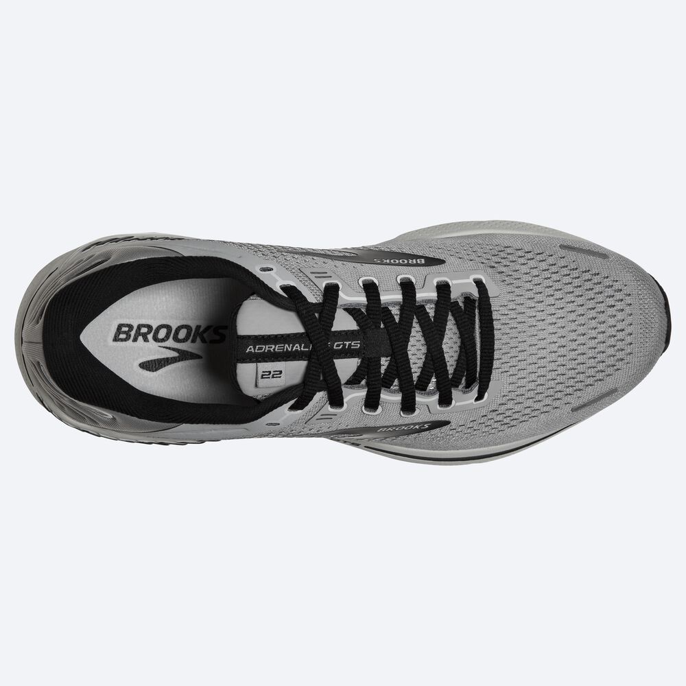 Men's Brooks Adrenaline GTS 22 Road Running Shoes Grey/Black | USA98367