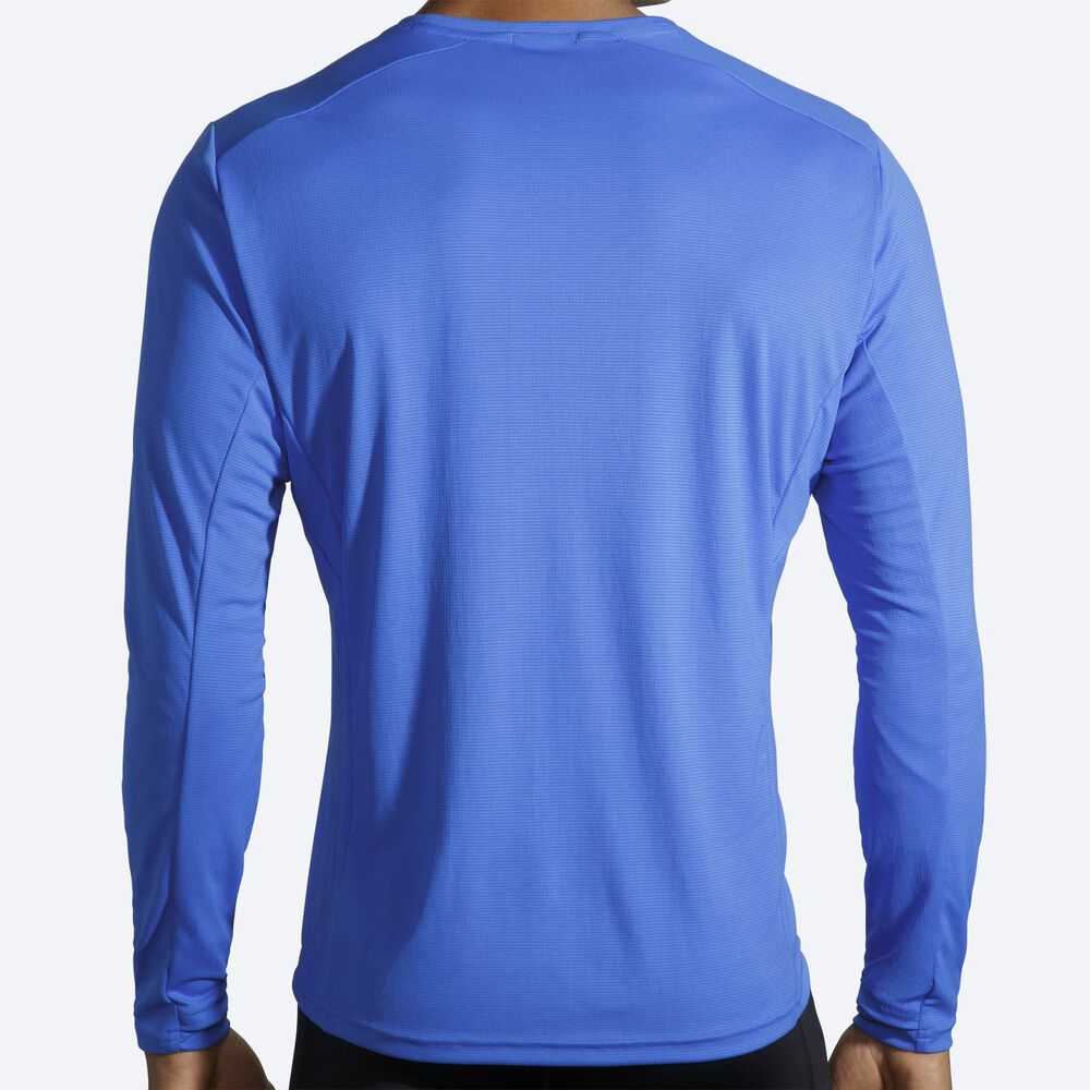 Men's Brooks Atmosphere Long Sleeve T-Shirts Blue | USA51386