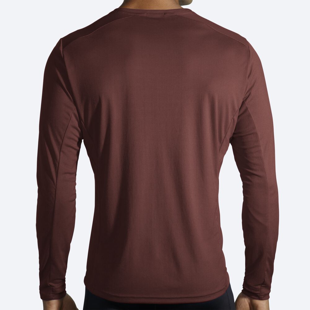 Men's Brooks Atmosphere Long Sleeve T-Shirts Chocolate | USA78356