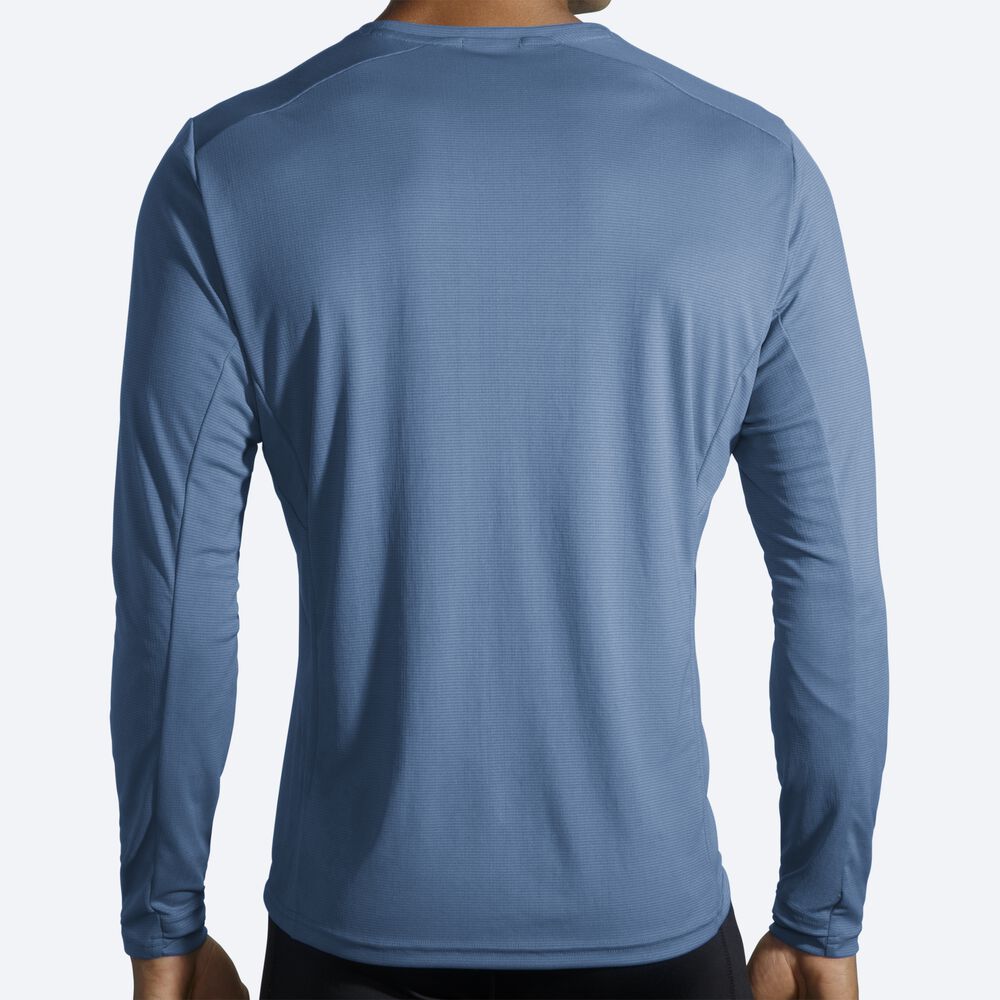 Men's Brooks Atmosphere Long Sleeve T-Shirts Blue | USA85973