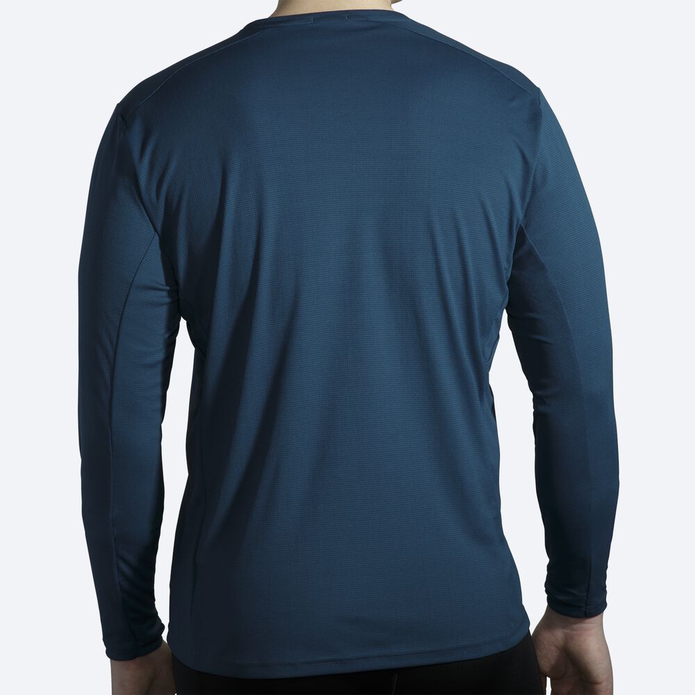 Men's Brooks Atmosphere Long Sleeve T-Shirts Indigo | USA95318