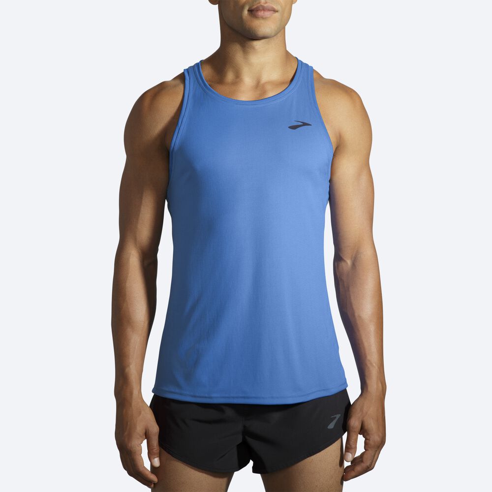 Men's Brooks Atmosphere Singlet Tanks Blue | USA04658