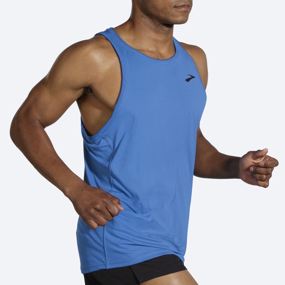 Men's Brooks Atmosphere Singlet Tanks Blue | USA04658