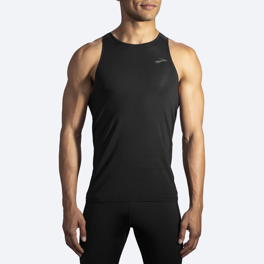 Men's Brooks Atmosphere Singlet Tanks Black | USA75924