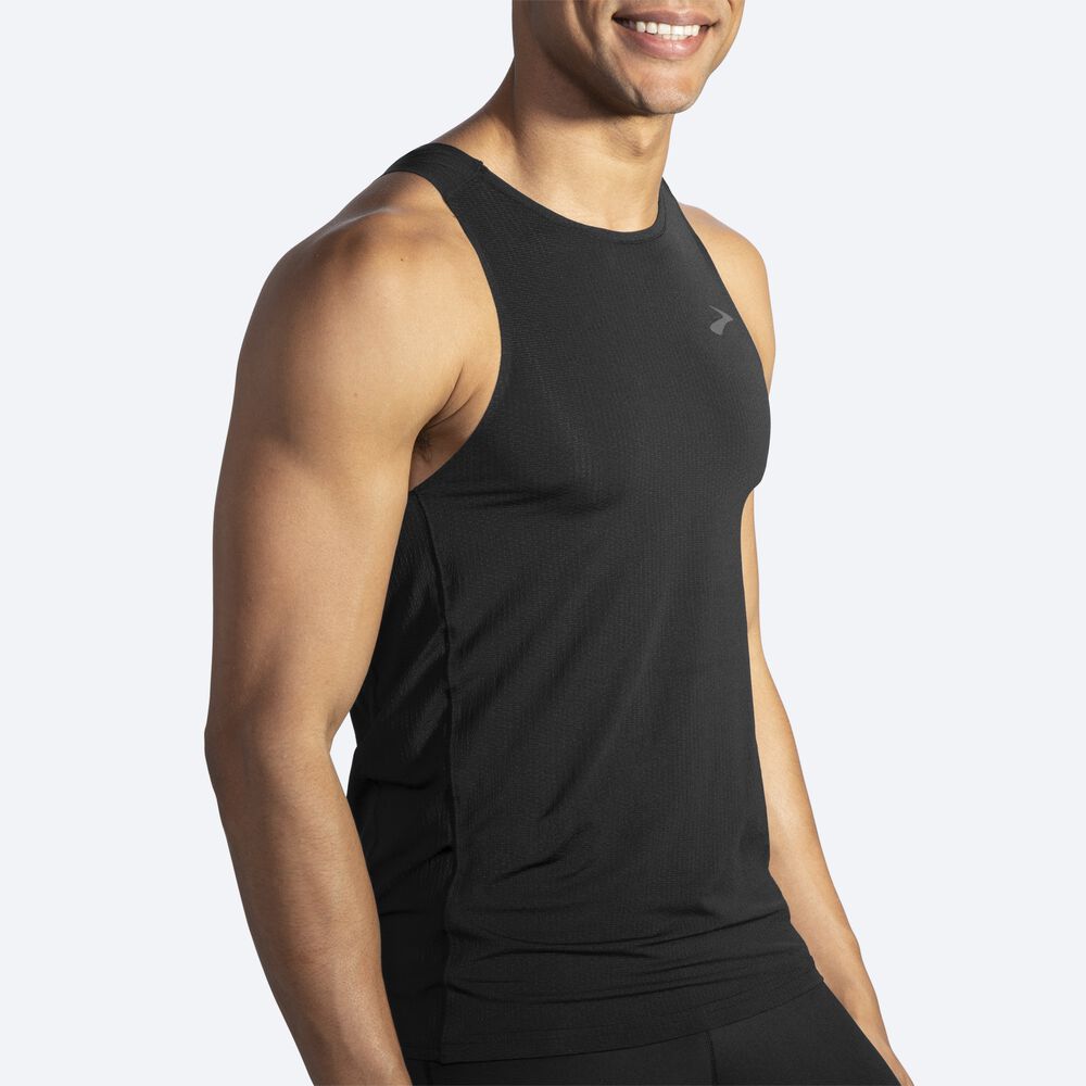 Men's Brooks Atmosphere Singlet Tanks Black | USA75924