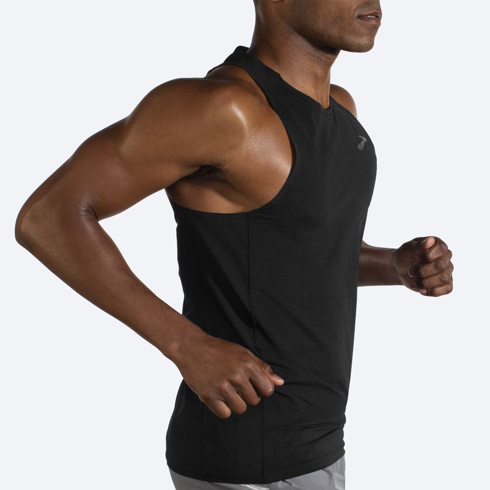 Men's Brooks Atmosphere Singlet Tanks Black | USA75924