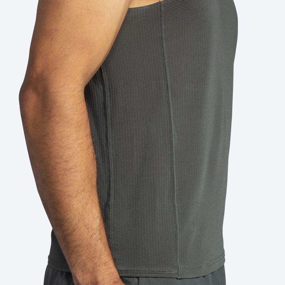 Men's Brooks Atmosphere Singlet Tanks Dark Grey/Grey | USA42893