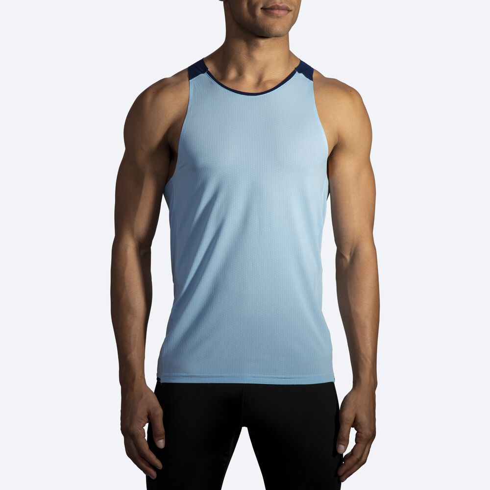 Men's Brooks Atmosphere Singlet Tanks Navy | USA95428