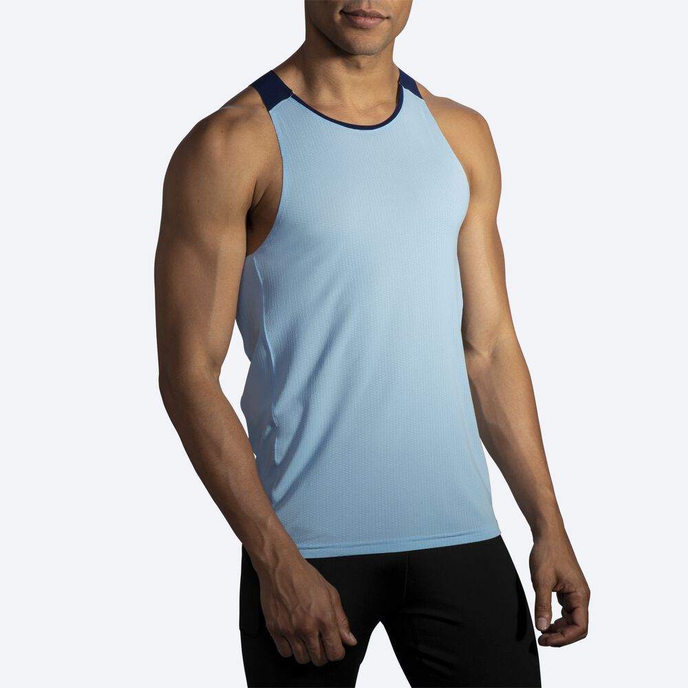 Men's Brooks Atmosphere Singlet Tanks Navy | USA95428